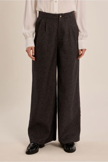 Pantaloni a vita alta, gamba larga