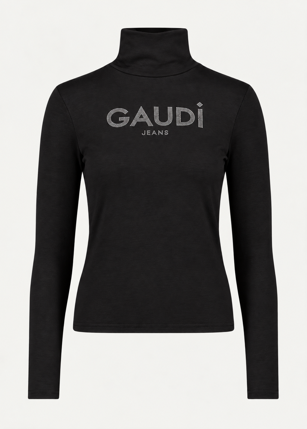 T-shirt da donna con collo dolcevita e logo