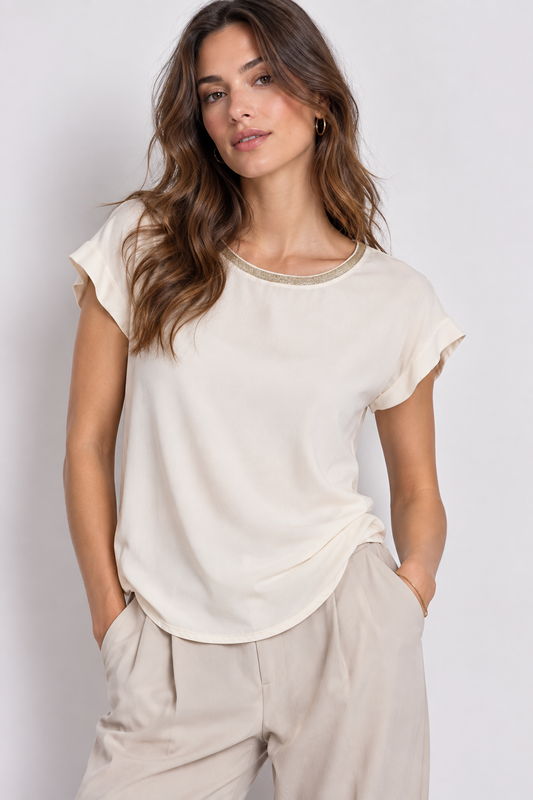 T-shirt in viscosa con lurex
