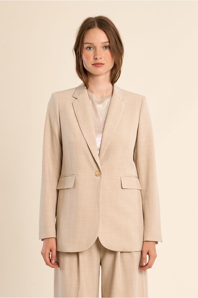 Blazer dritto beige