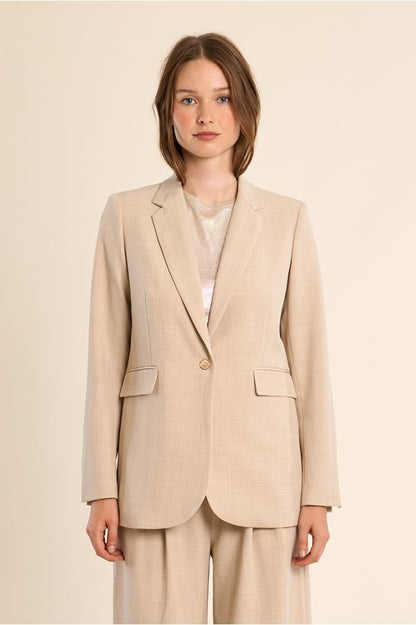 Blazer dritto beige
