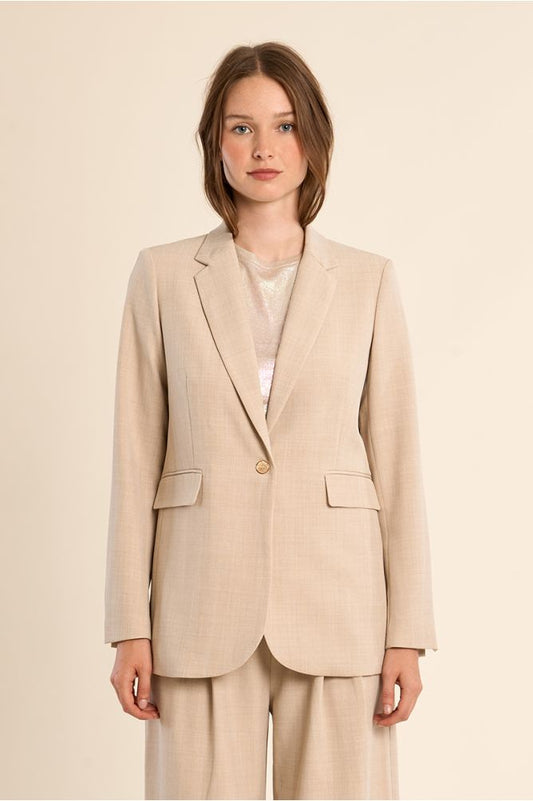 Blazer dritto beige