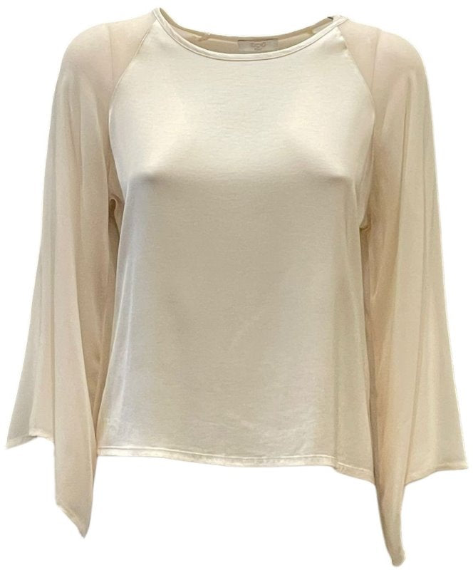 Maglia in viscosa con maniche velate
