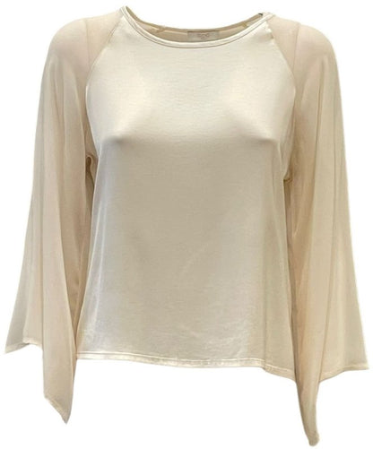 Maglia in viscosa con maniche velate