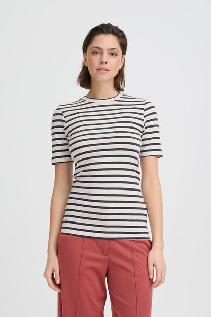 T-shirt a righe blu