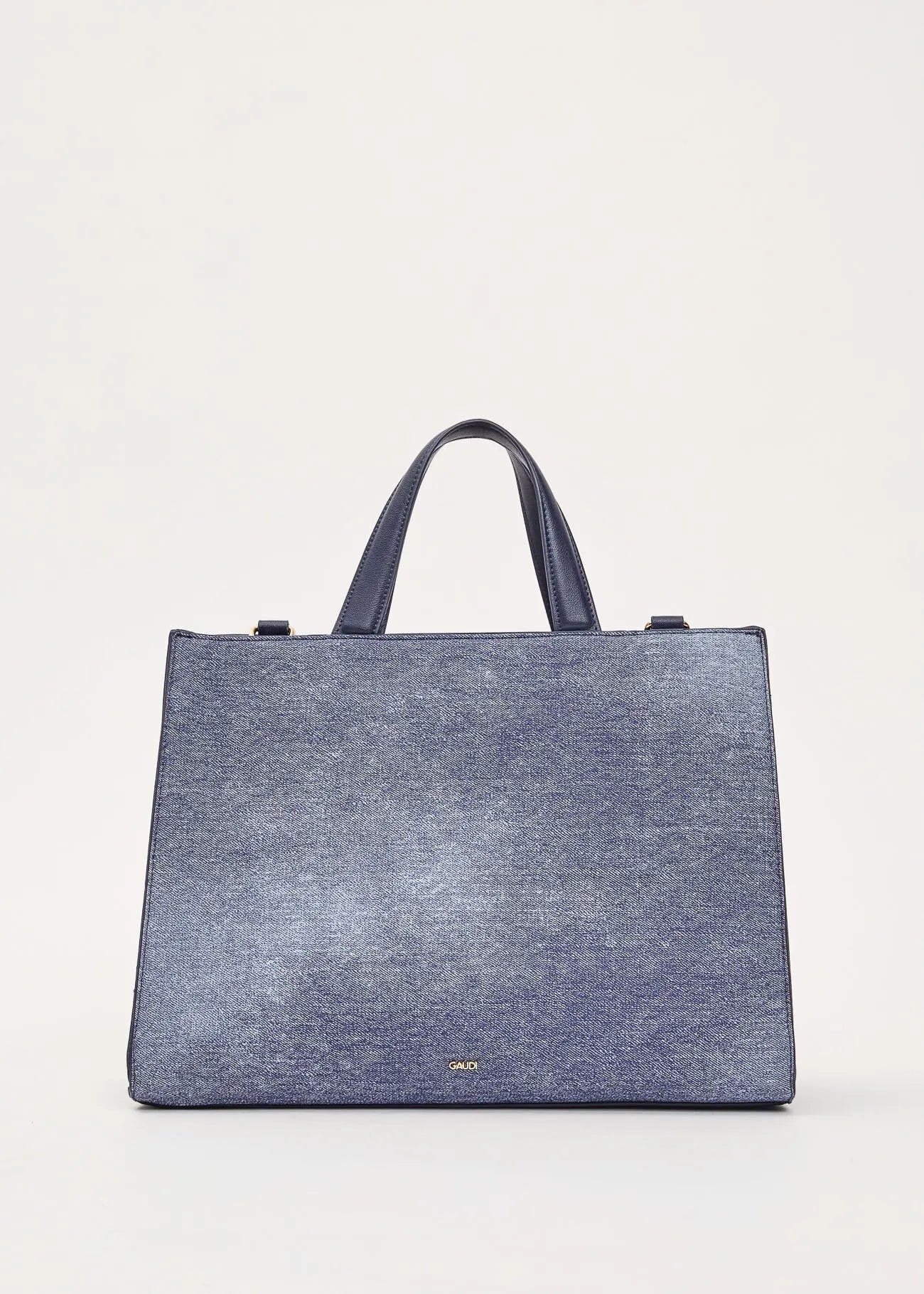 Shopping bag effetto denim con tracolla