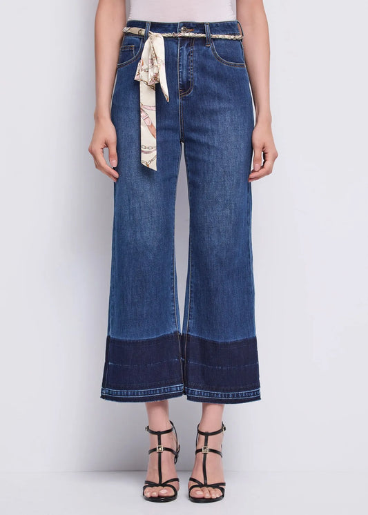 Jeans cropped da donna in cotone used