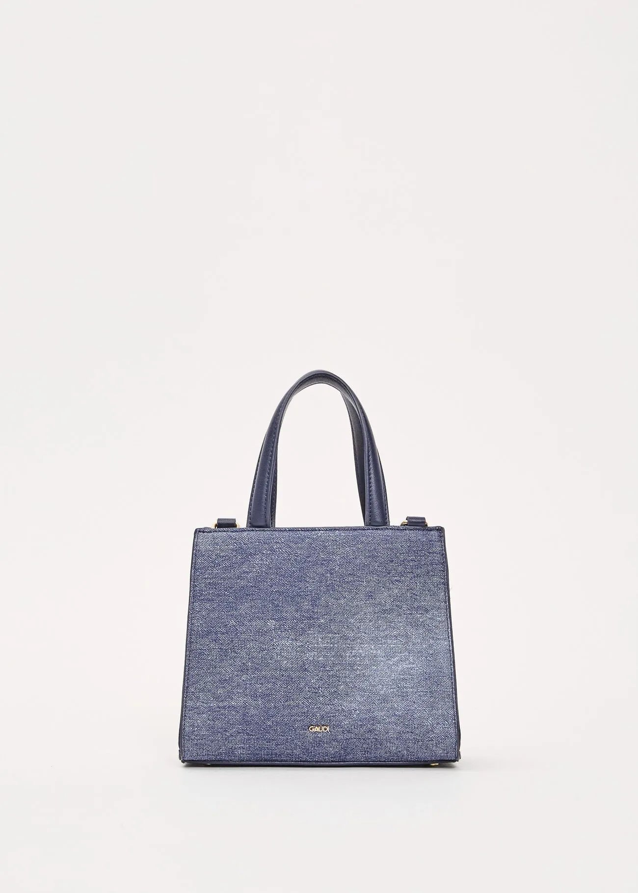 Shopping bag effetto denim con tracolla