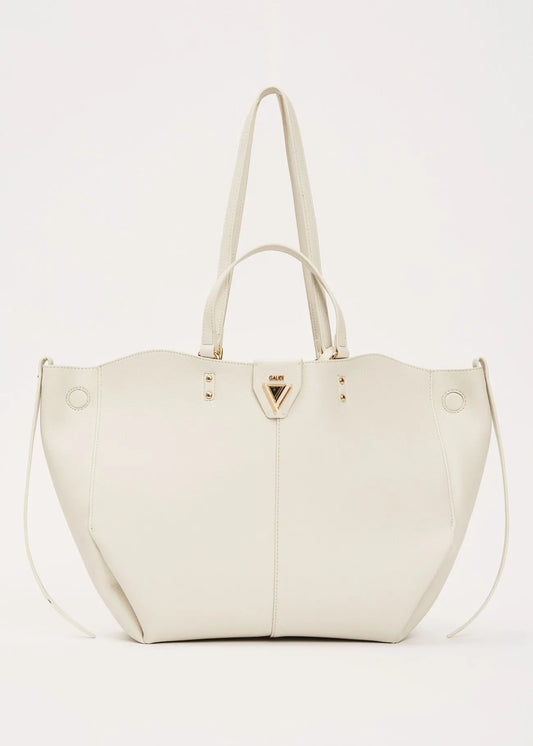 Shopping bag bianca con pochette
