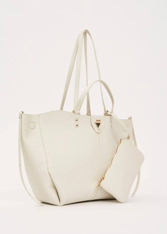 Shopping bag bianca con pochette