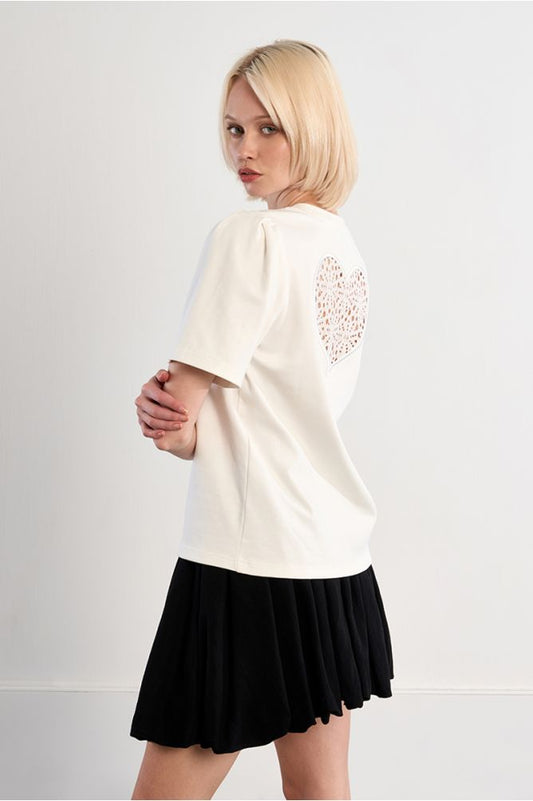 T-shirt in cotone con cuore