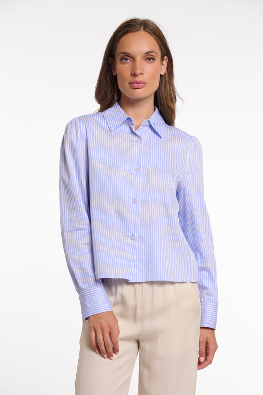 Camicia a righe con fiocchi sul retro