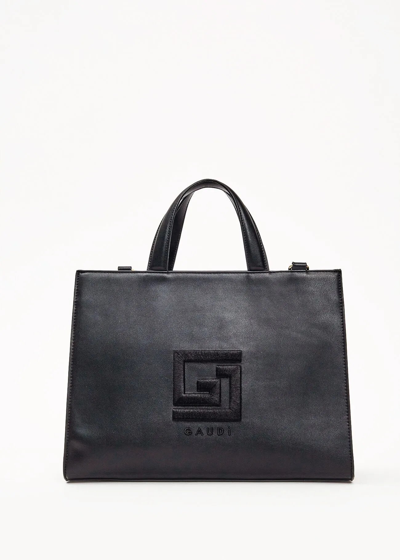 Shopping bag nera in similpelle