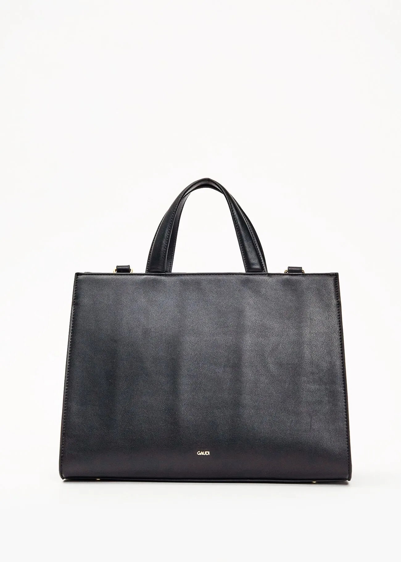 Shopping bag nera in similpelle