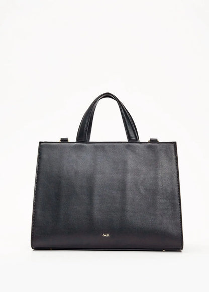 Shopping bag nera in similpelle