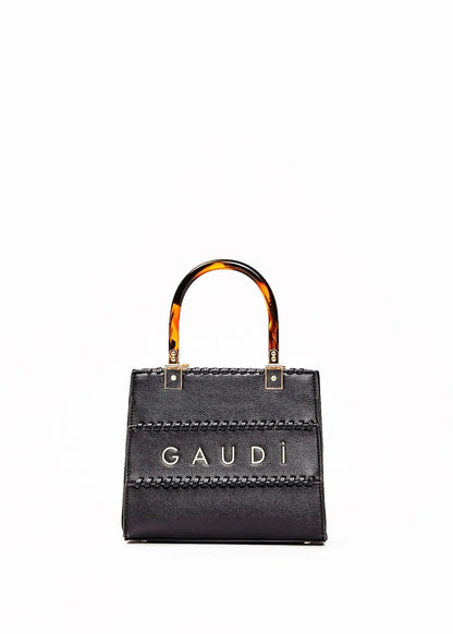 Shopping bag nera in similpelle