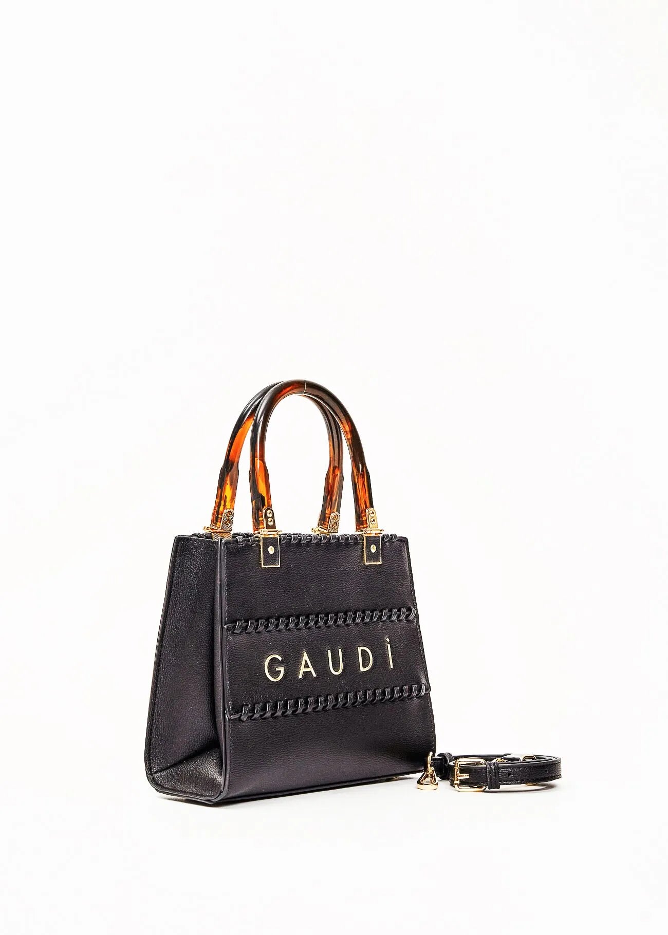 Shopping bag nera in similpelle