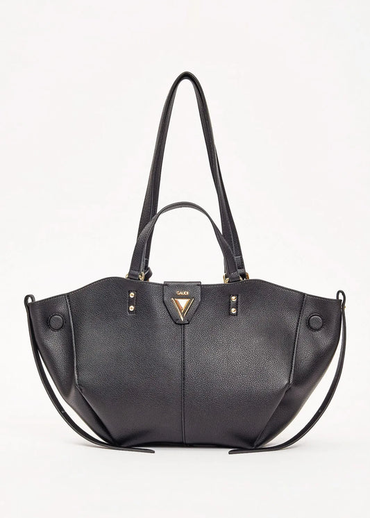 Shopping bag nera con pochette