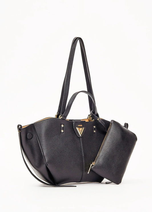 Shopping bag nera con pochette