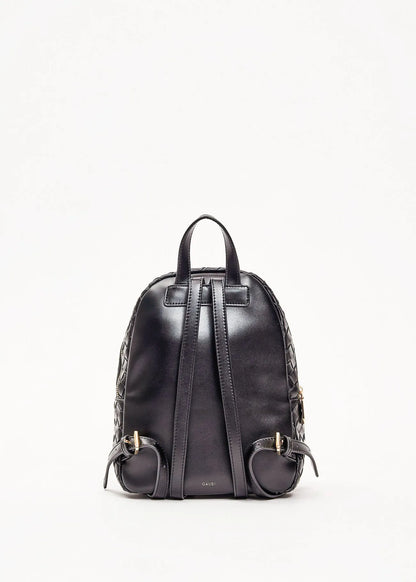 Zaino nero in similpelle intrecciata