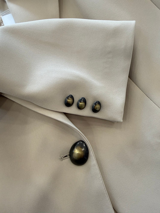 Giacca monopetto beige