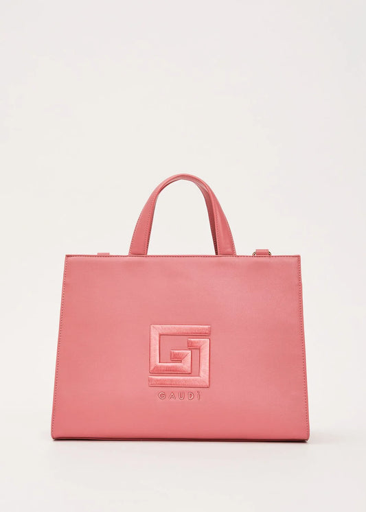 Shopping bag rosa in similpelle