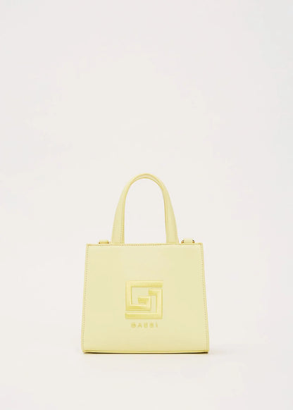 Shopping bag gialla in similpelle