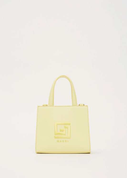 Shopping bag gialla in similpelle