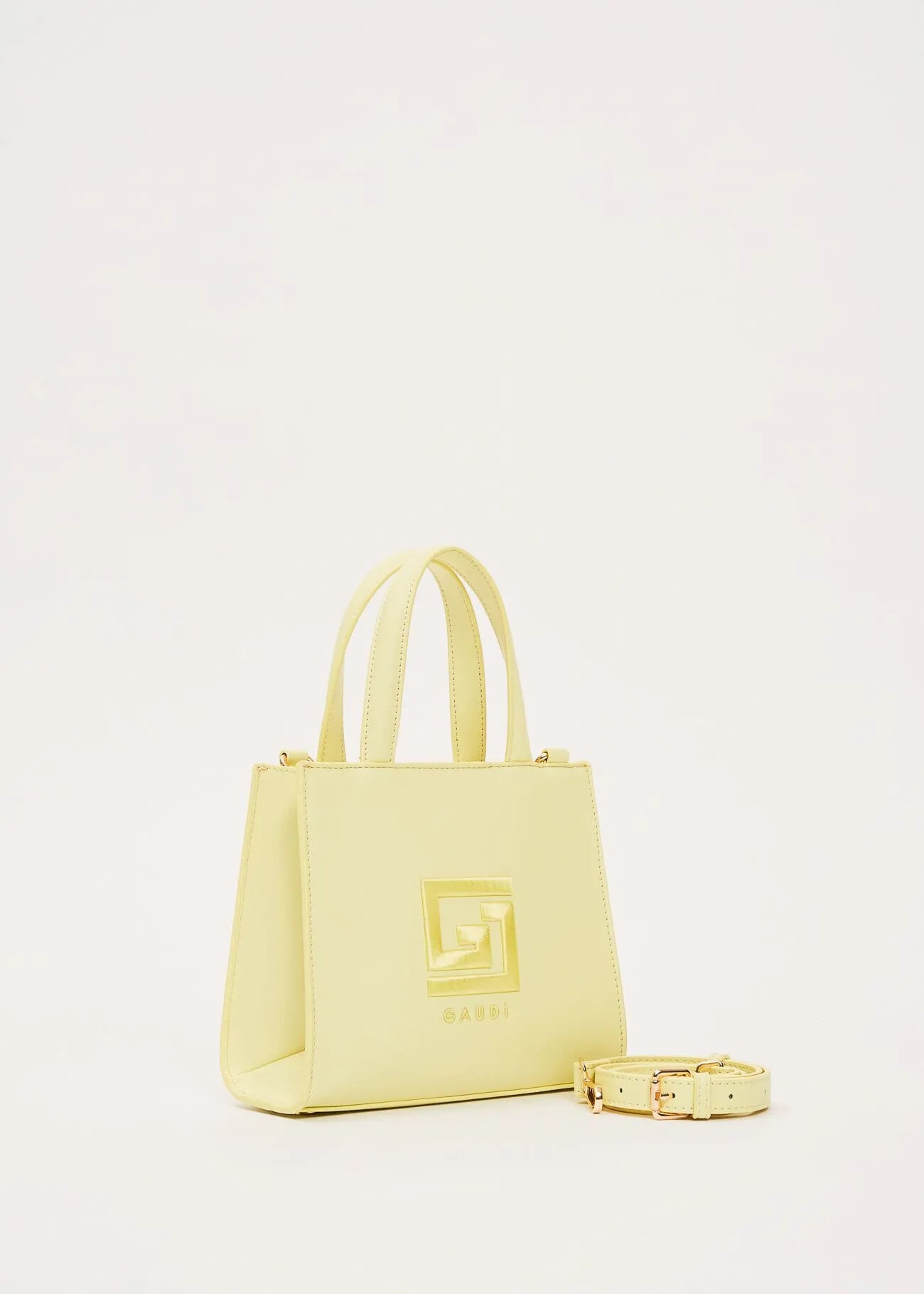 Shopping bag gialla in similpelle