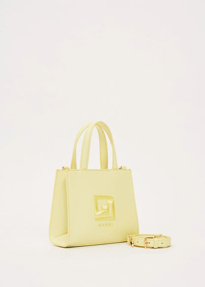 Shopping bag gialla in similpelle