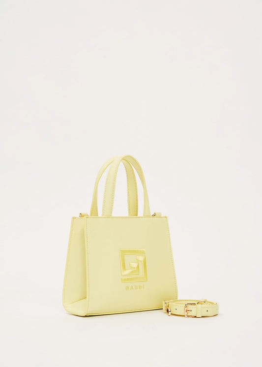 Shopping bag gialla in similpelle