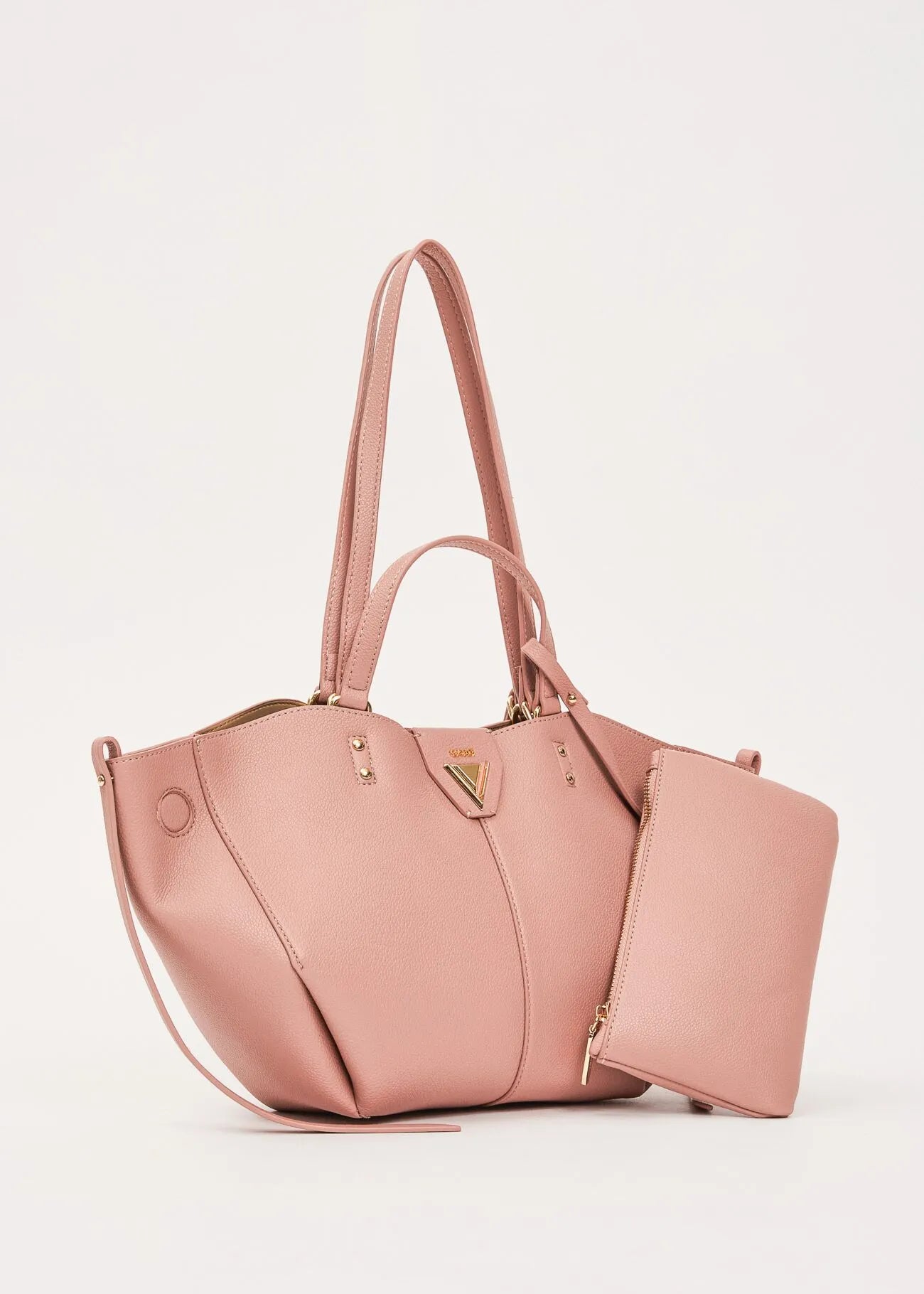 Shopping bag rosa con pochette