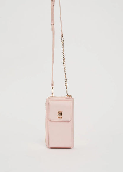 Portafoglio rosa con tracolla