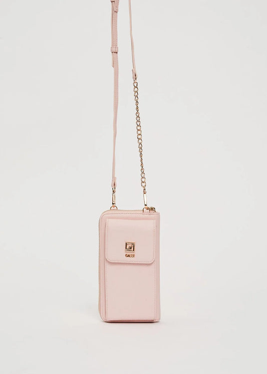 Portafoglio rosa con tracolla