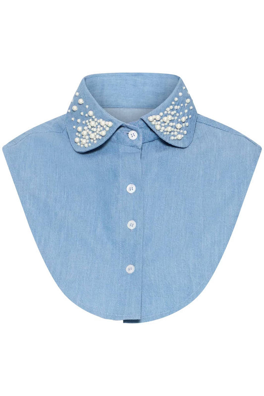 Colletto di jeans con perle