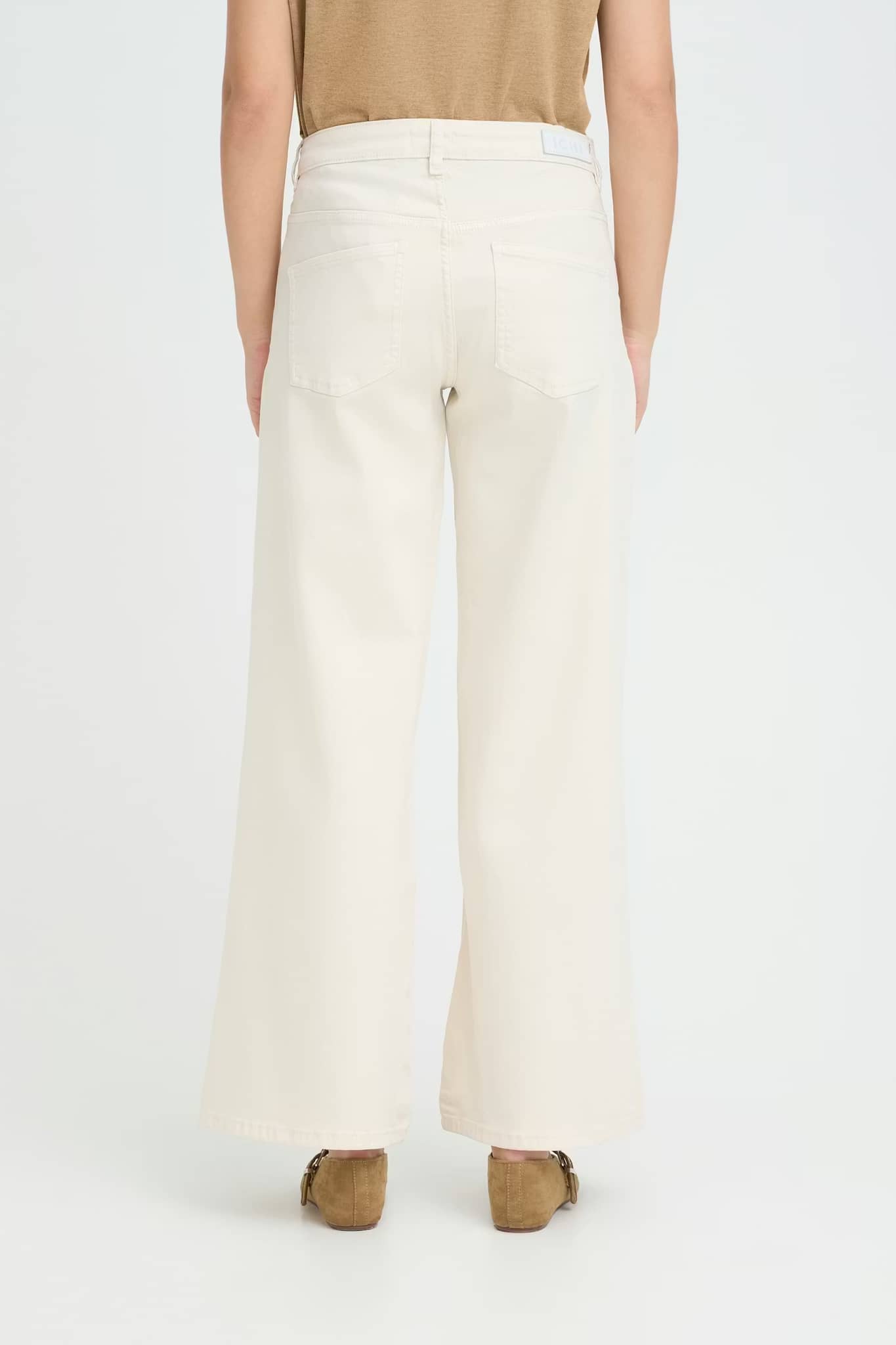 Jeans panna a gamba larga