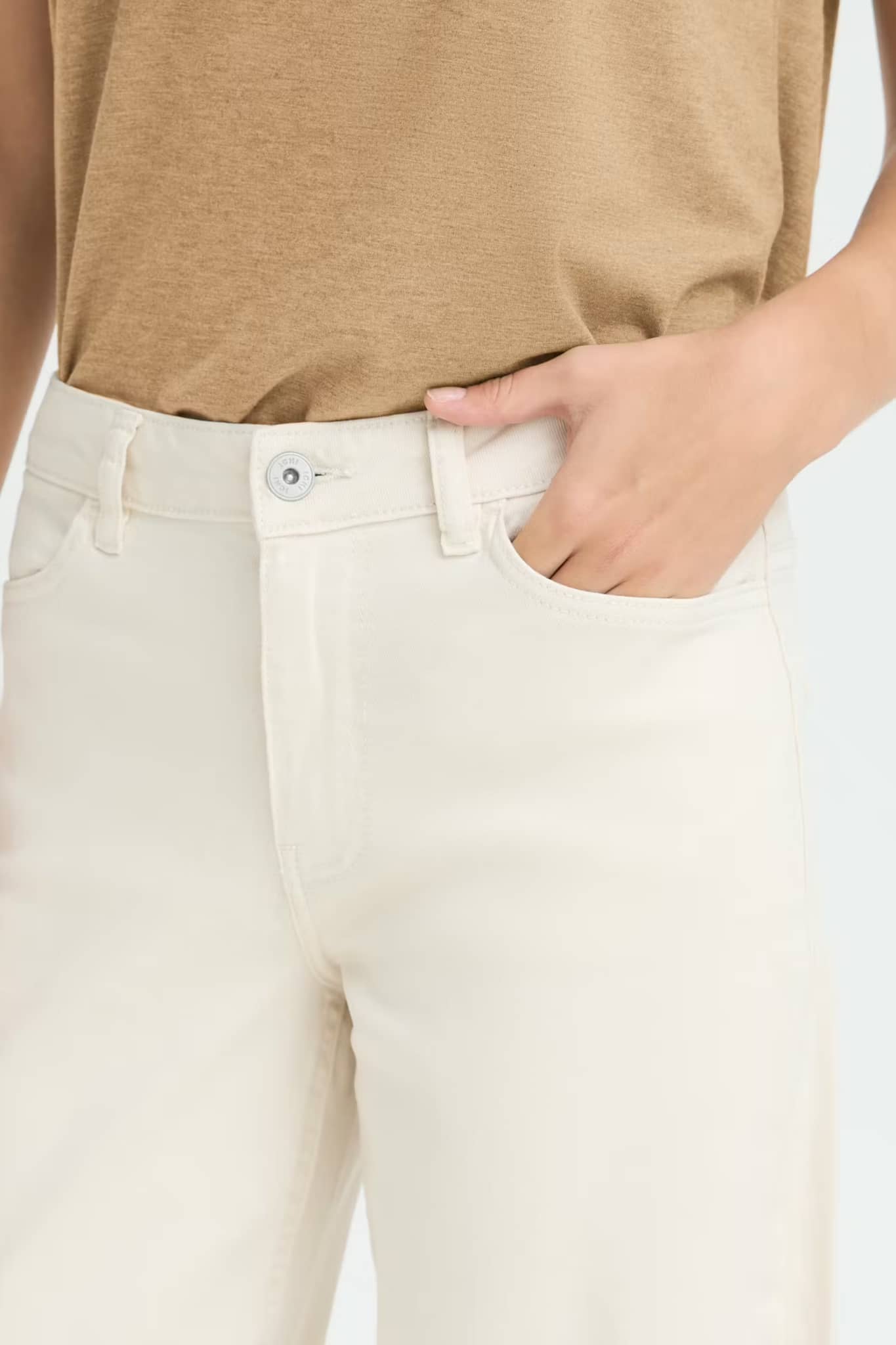 Jeans panna a gamba larga