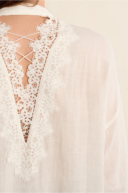 Camicia con colletto alla coreana