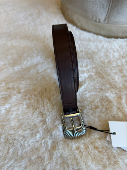 Cintura in ecopelle marrone