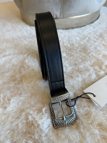 Cintura in ecopelle nera