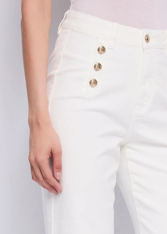Pantaloni straight da donna in twill