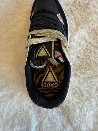 Sneaker con inserto glitterato