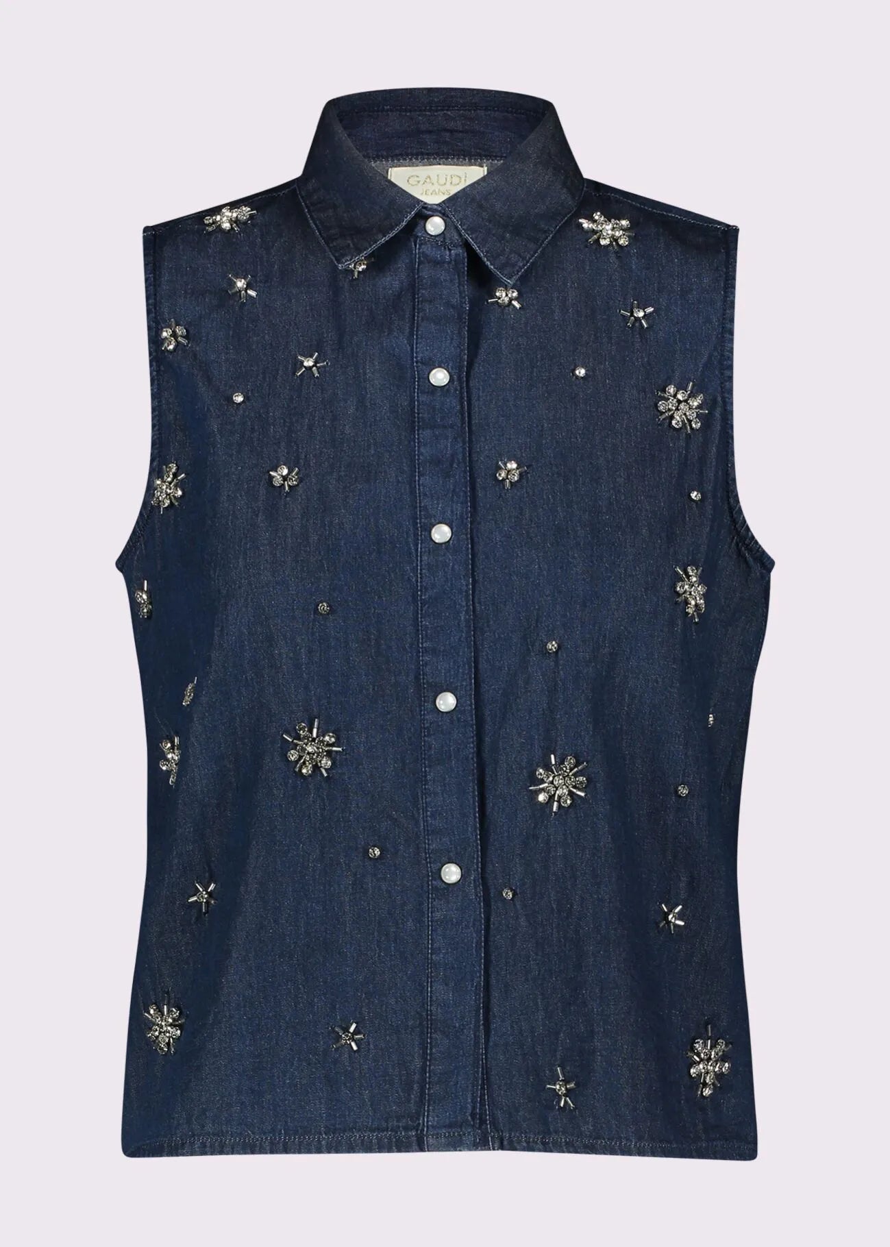 Camicia da donna in cotone con strass