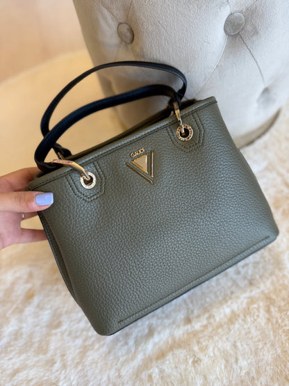 Borsa top handle verdone in similpelle