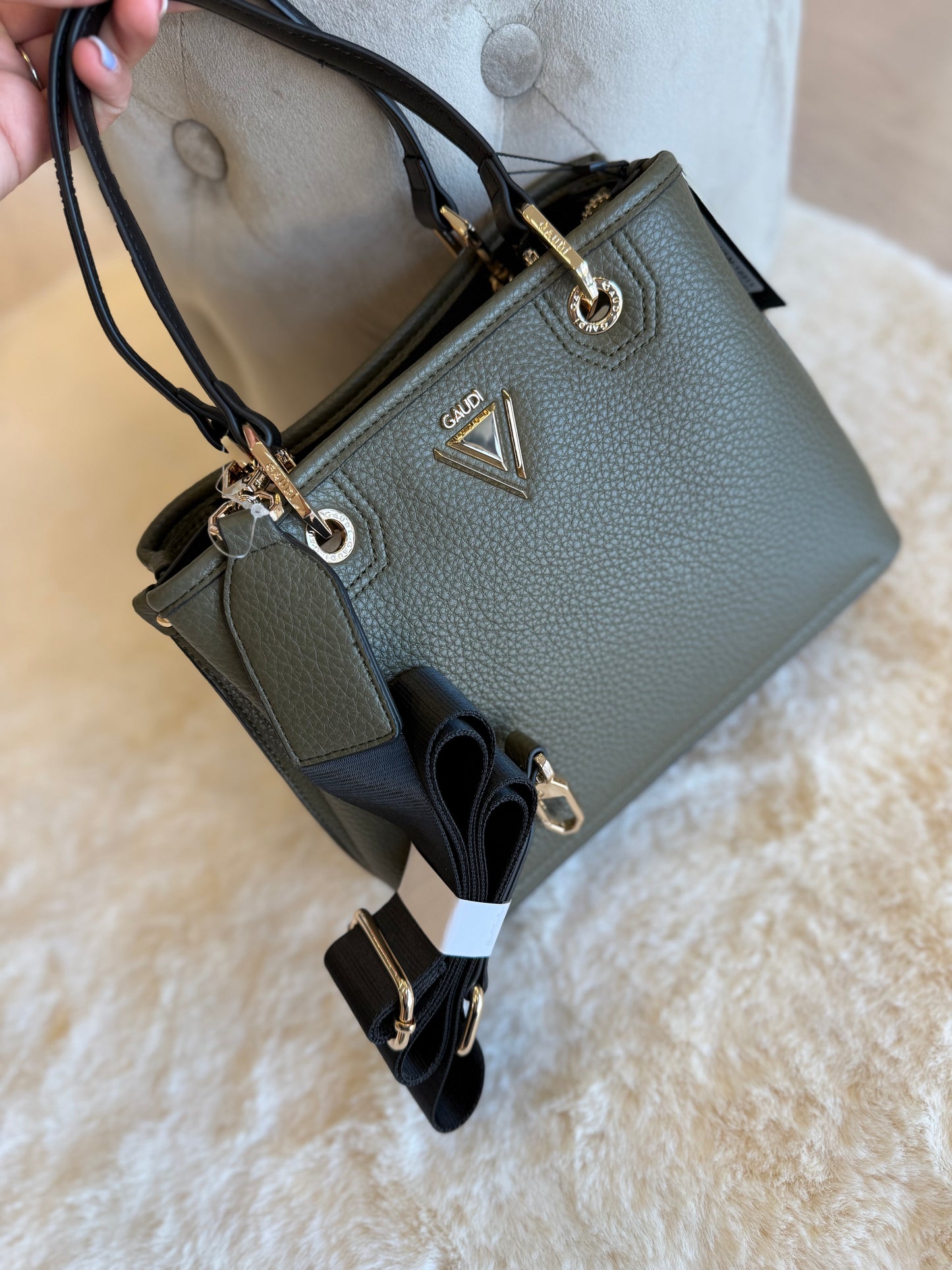 Borsa top handle verdone in similpelle