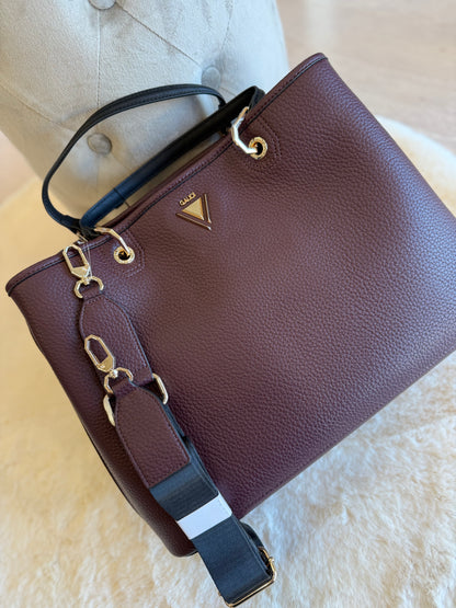 Borsa top handle vinaccia in similpelle