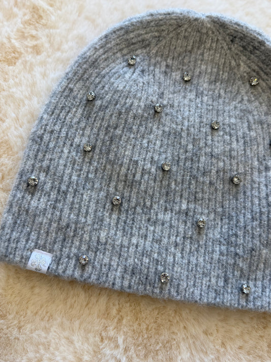 Cappellino grigio con strass