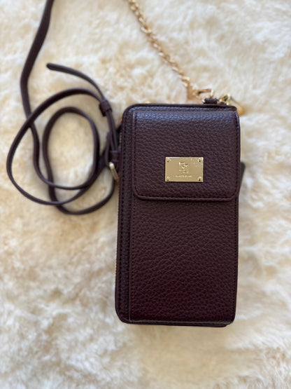 Portacellulare bordeaux in similpelle