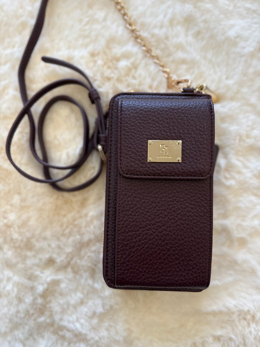 Portacellulare bordeaux in similpelle