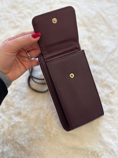 Portacellulare bordeaux in similpelle